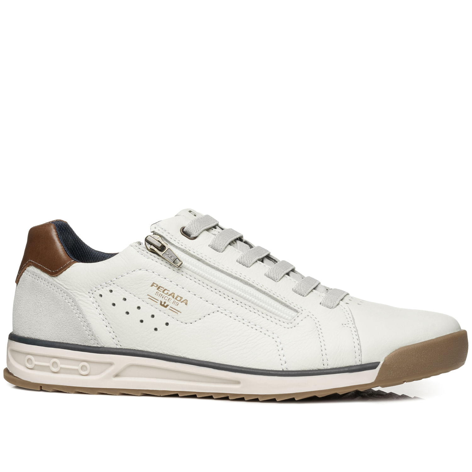 Sapatênis Pegada Masculino em Couro Milk 112503-05