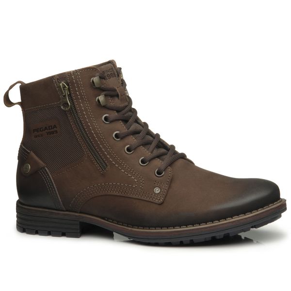 Bota Pegada Masculina em Couro Castanho 180745-03 44