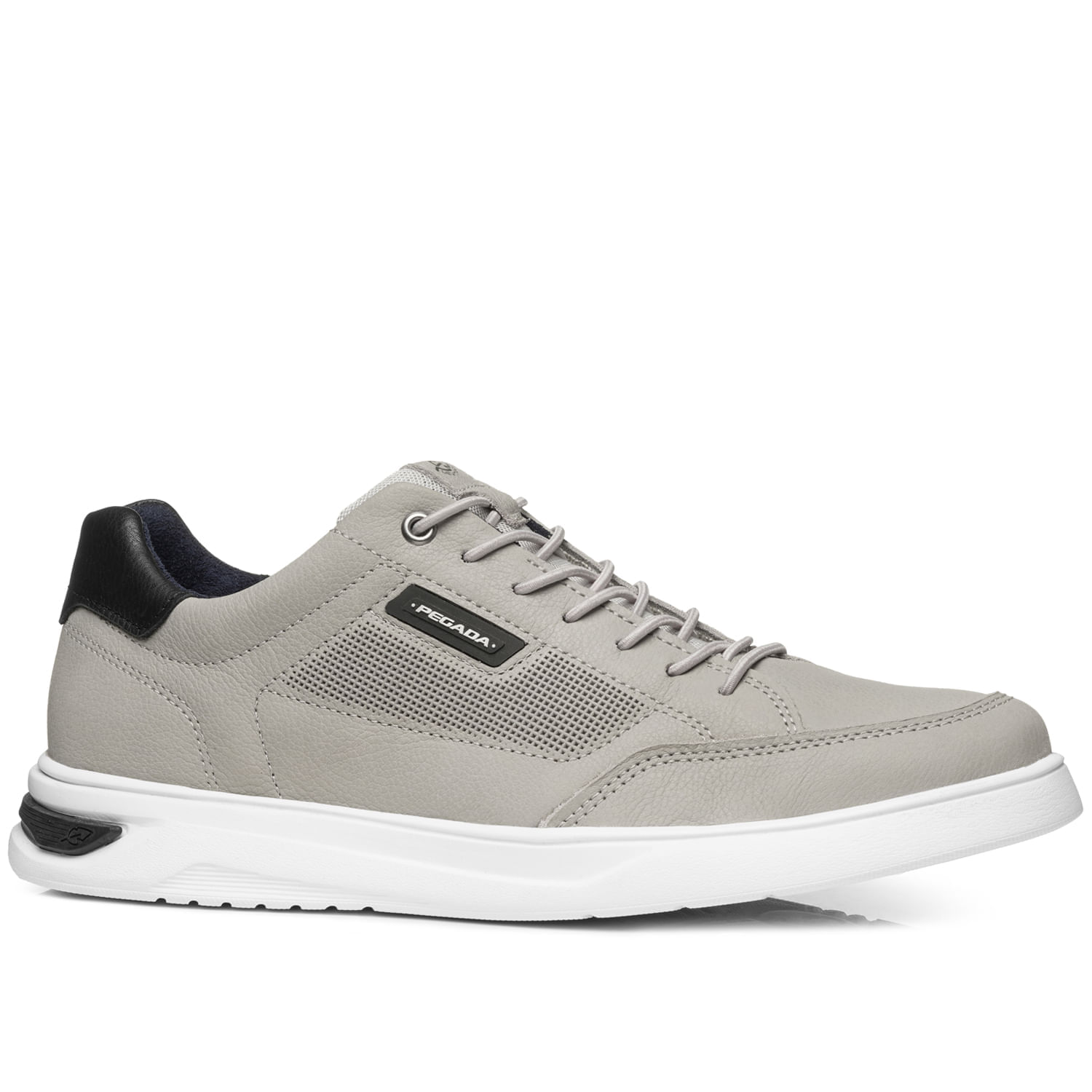 Tênis Casual Pegada Masculino em Couro Silver 112403-08