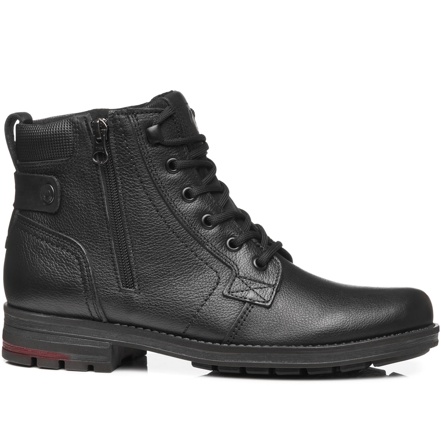 Coturno Pegada Masculino em Couro Preto 181314-03