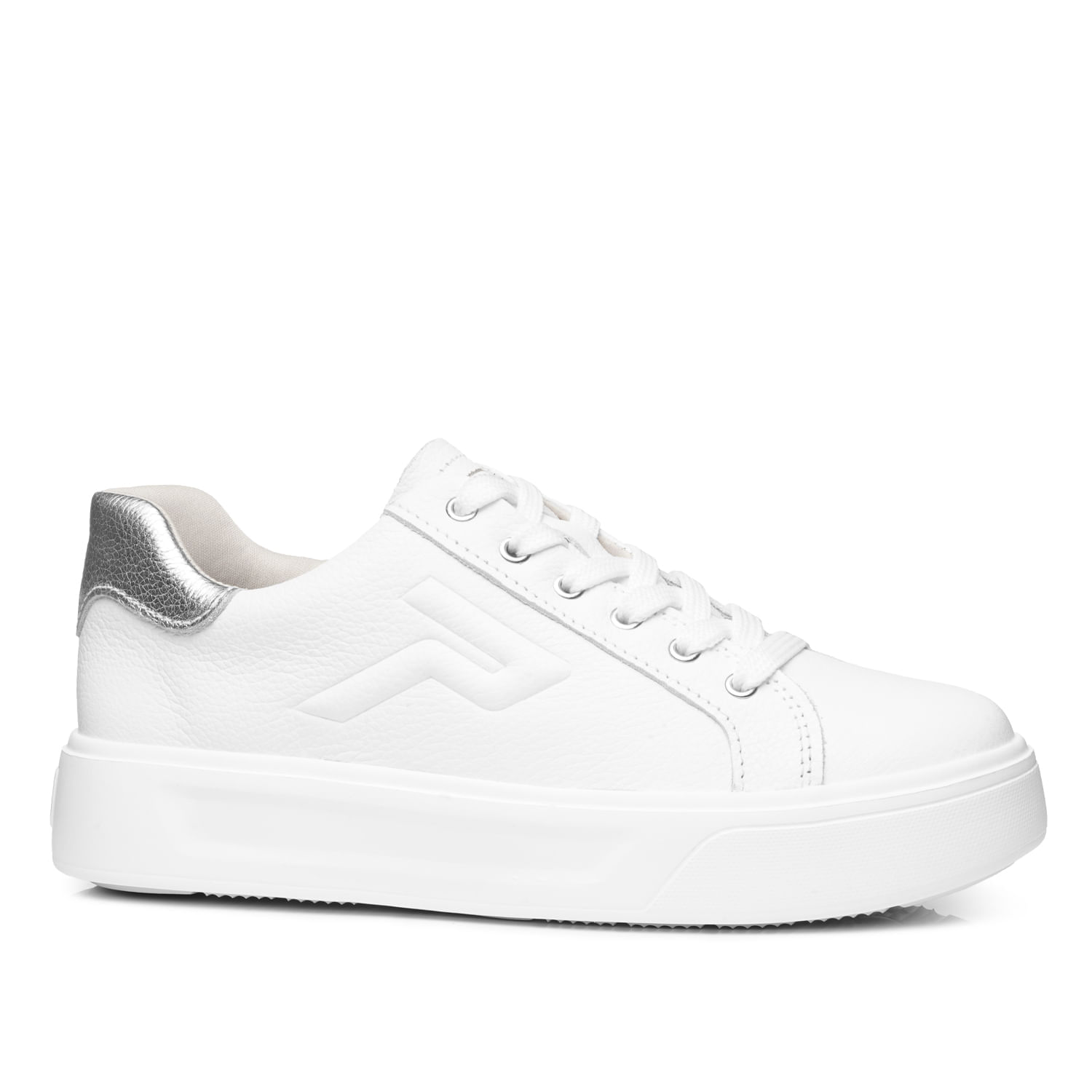 Tênis Pegada Feminino em Couro Branco 211216-01