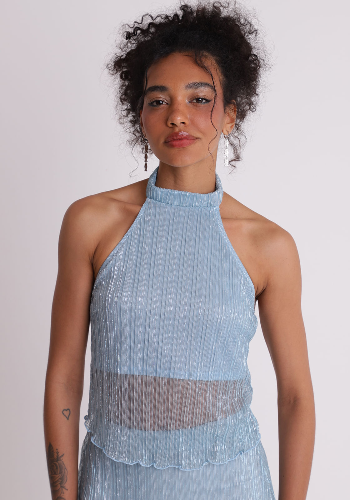 Blusa frente única brilho