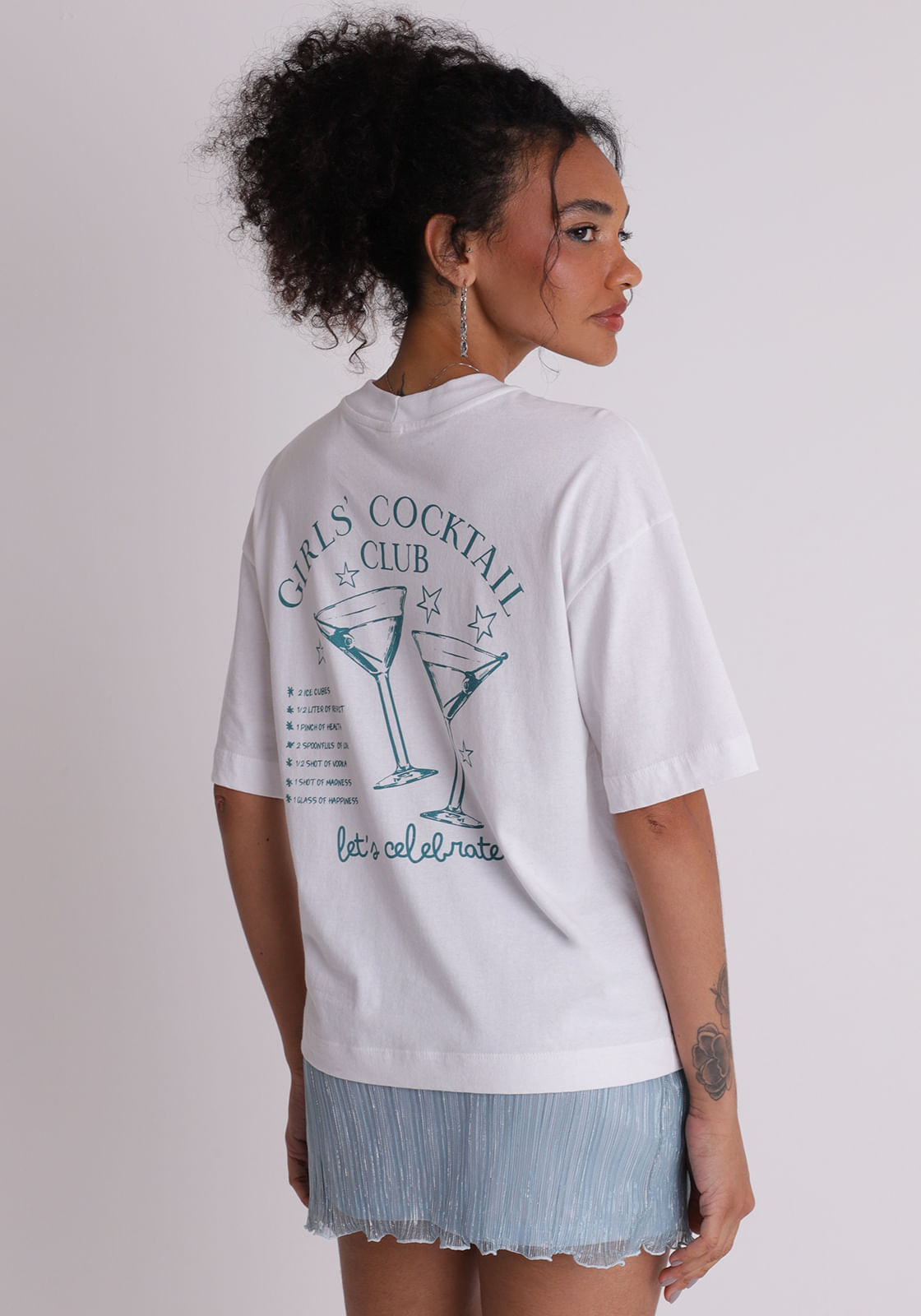 Camiseta oversized estampada girls cocktail