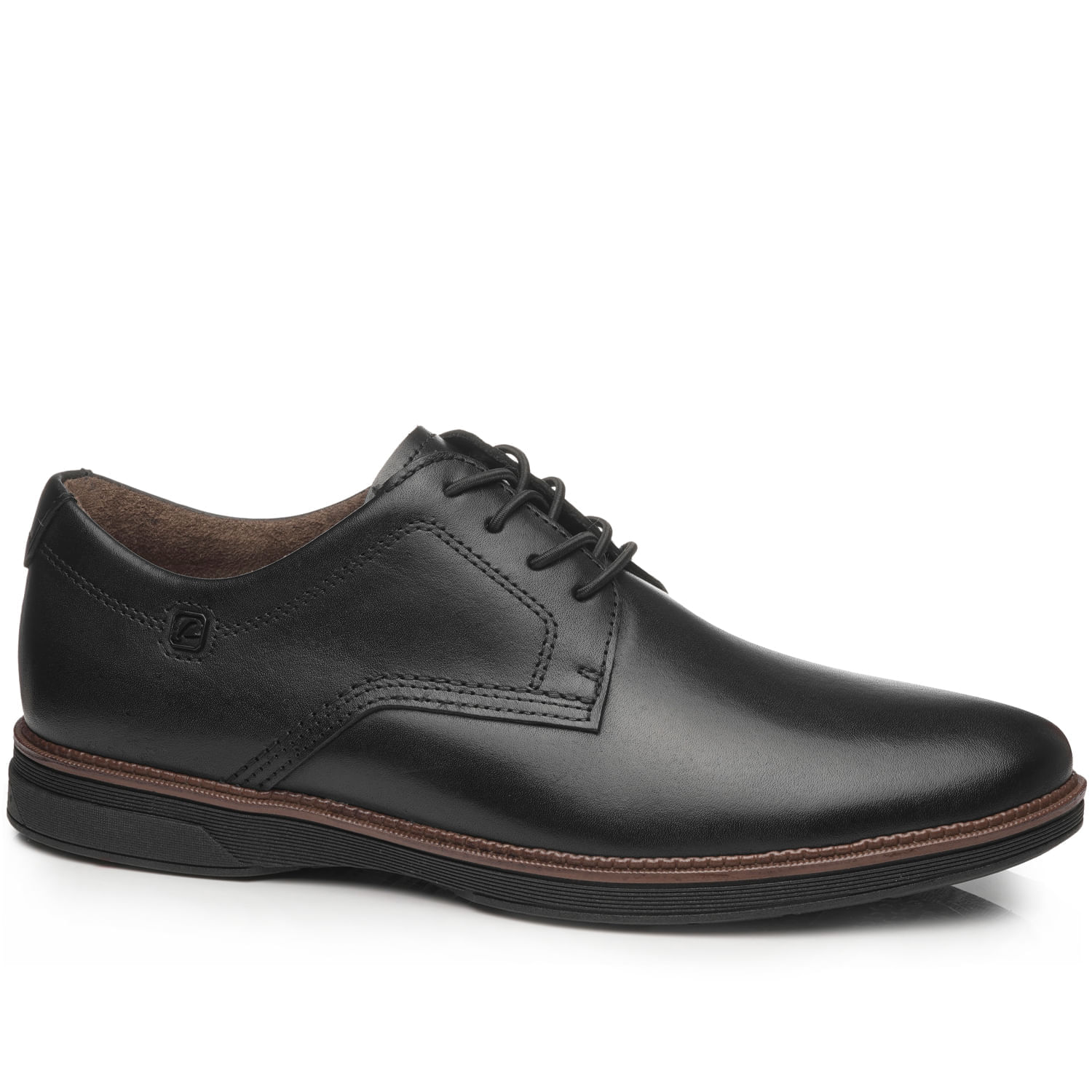 Sapato Casual Pegada Masculino em Couro Preto 126701-02