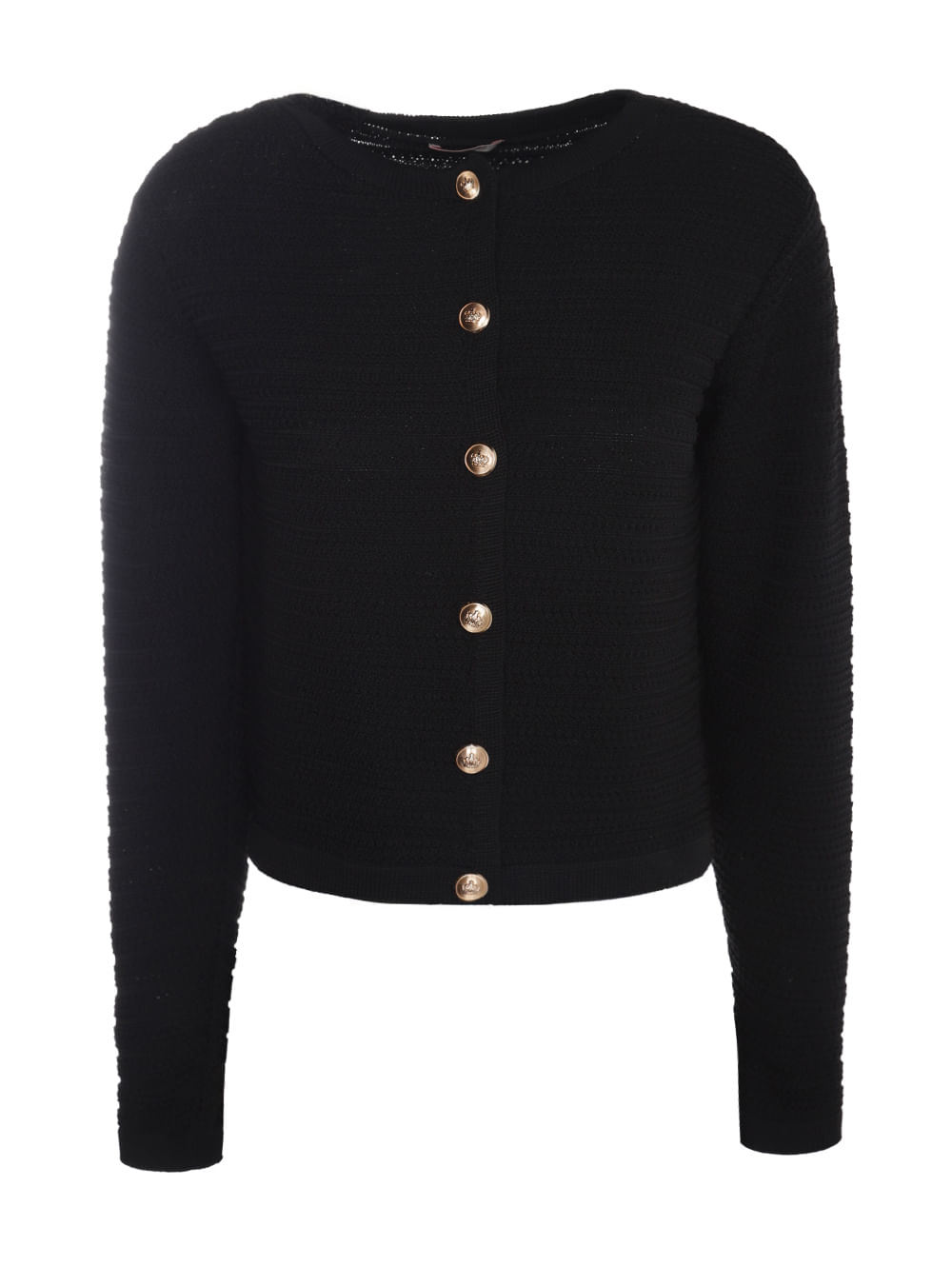 Cardigan Tricot Com Botões Feminino PRETO