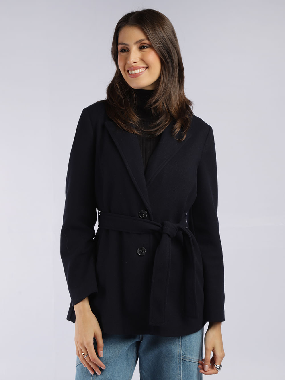 Casaco Com Cinto Autentique Feminino PRETO