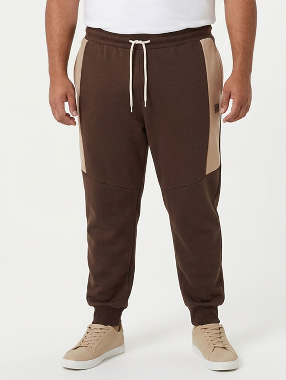 Calça Moletom Jogger Plus Size Masculina MARROM
