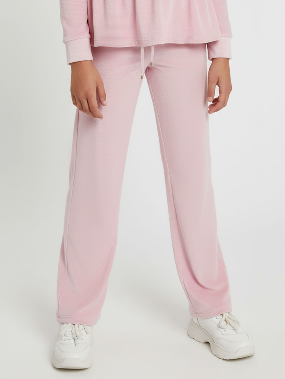 Calça Veludo Cotelê Wide Leg Juvenil Para Menina - ROSA