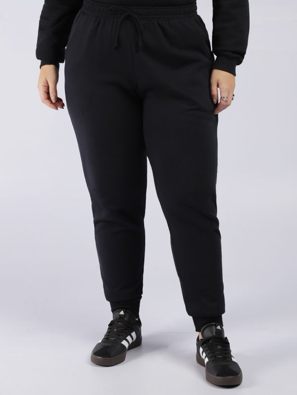 Calça Moletom Jogger Plus Size Feminina PRETO G1