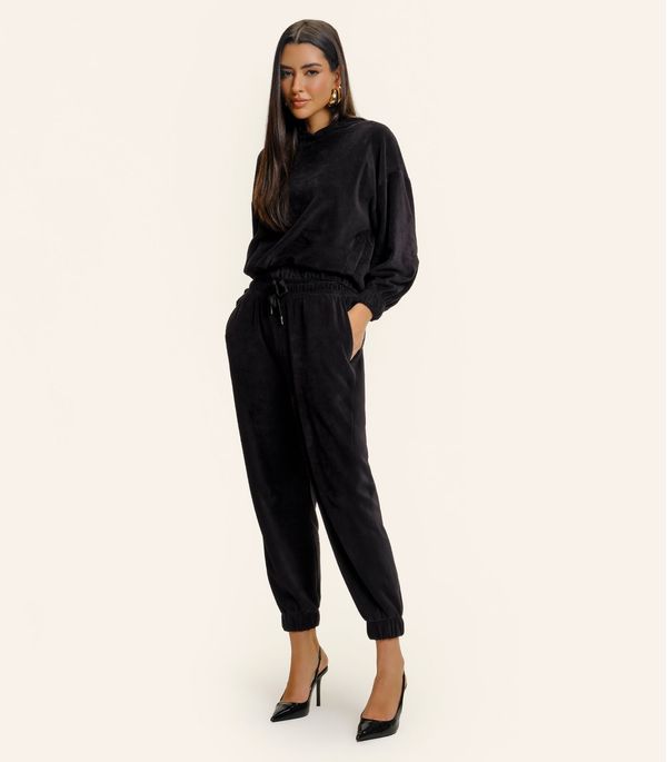 Conjunto Blusão Com Calça Endless Plush Feminina Preto P