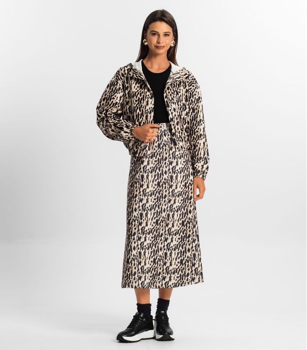 Saia Midi Feminina Rovitex Bege GG