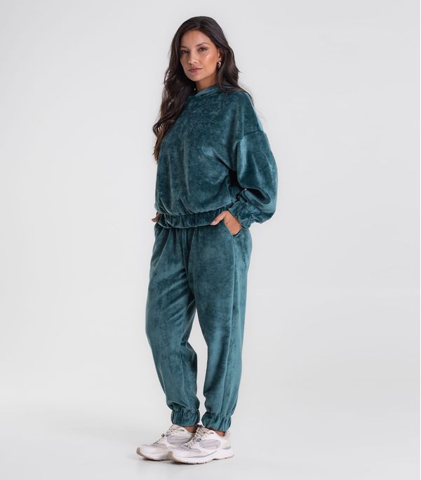 Conjunto Blusão Com Calça Endless Plush Feminina Verde GG