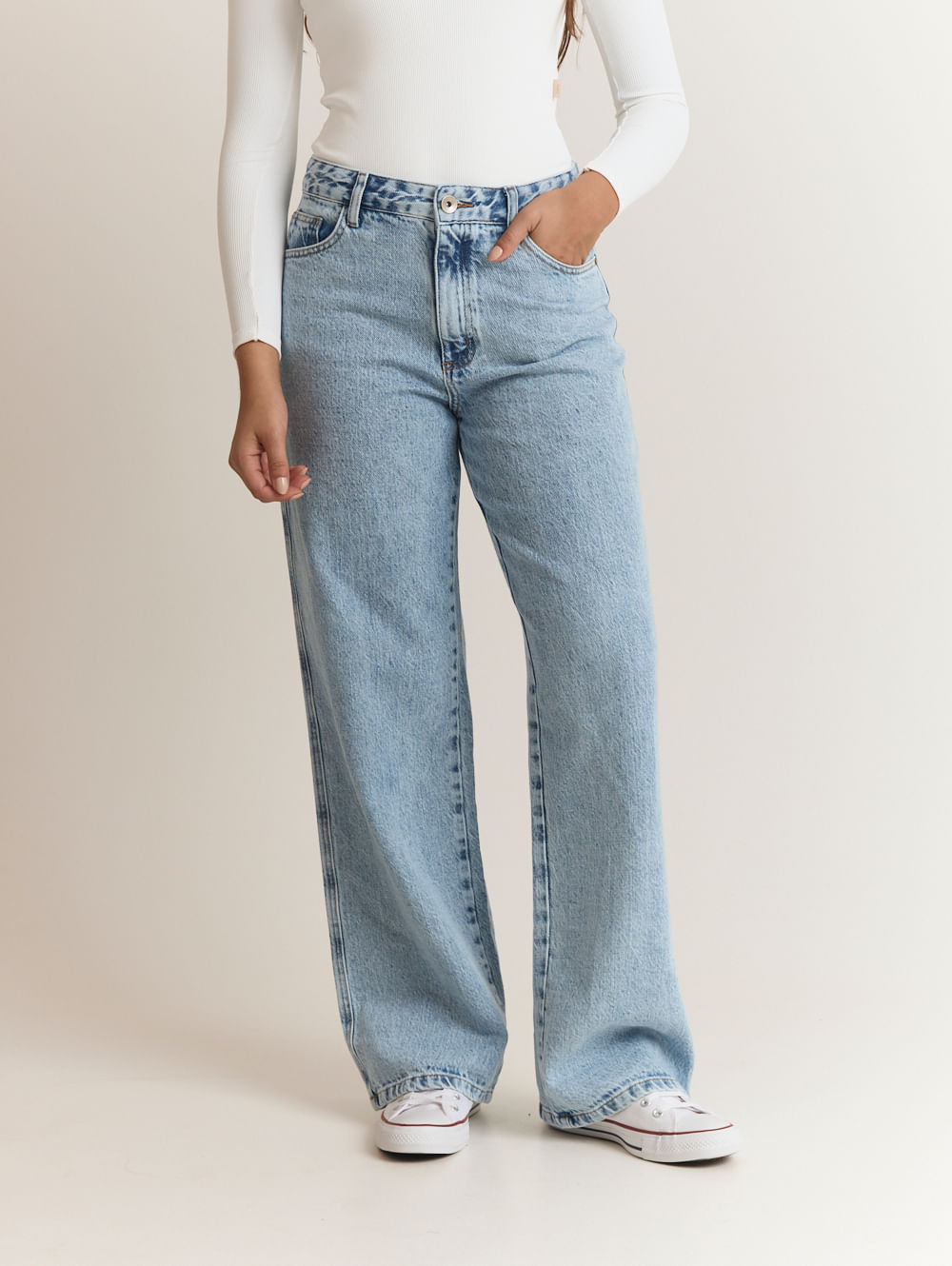Calça wide leg