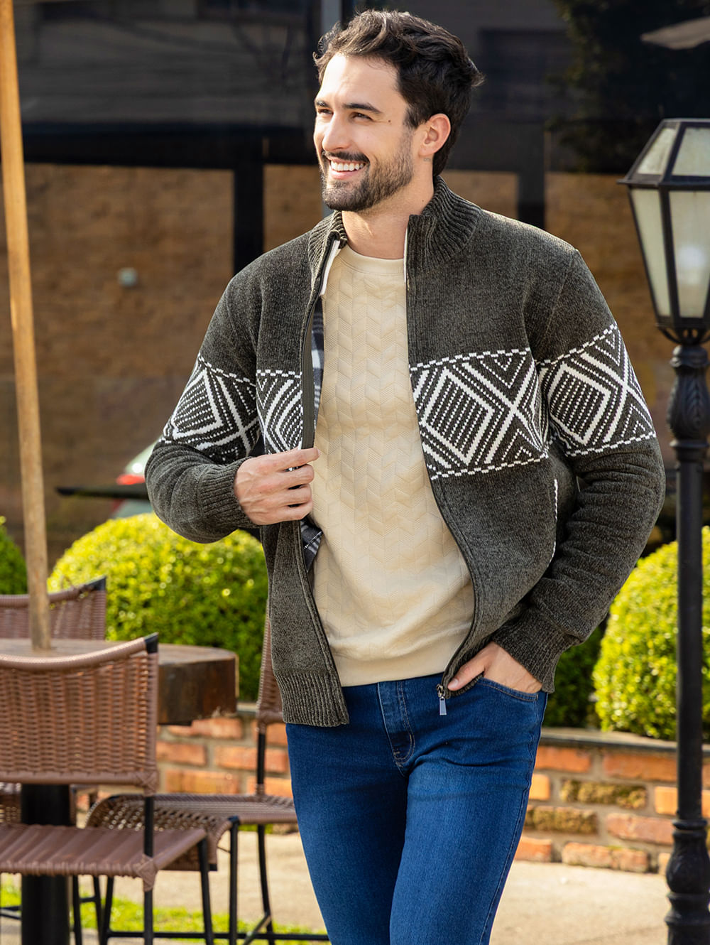 Cardigan Masculino PRETO - Lojas Pompéia
