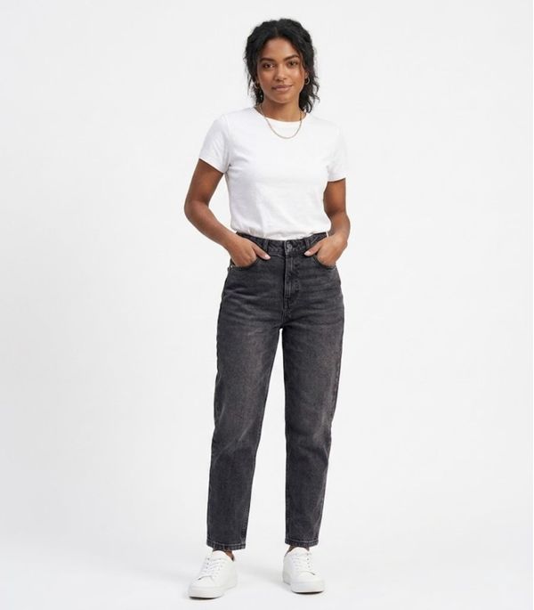 Calça Jeans Feminina Mom Rovitex Preto 40