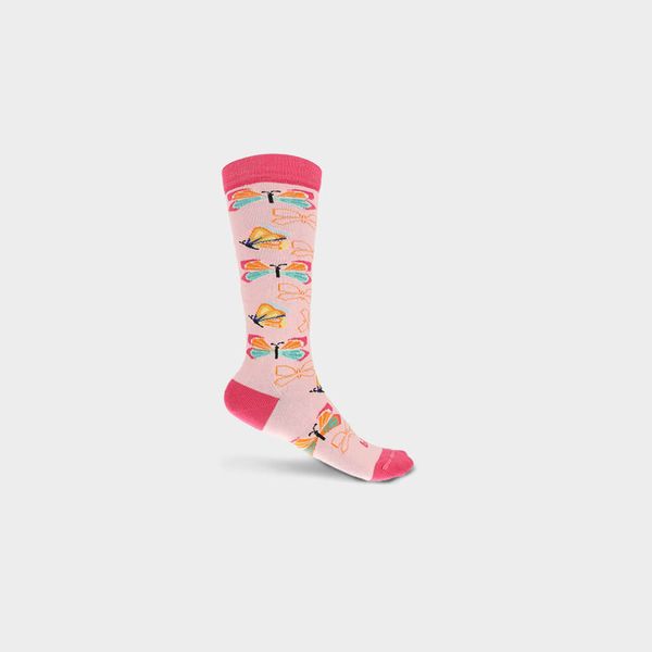 Meia Infantil Bibi Mini Rosa de Borboletas 26/28