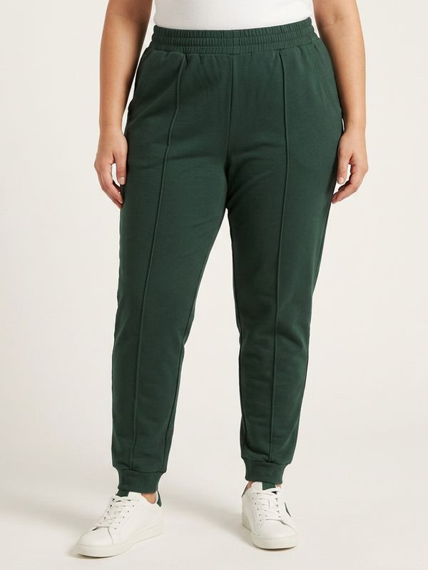 Calça Moletom Jogger Plus Size Feminina VERDE G1