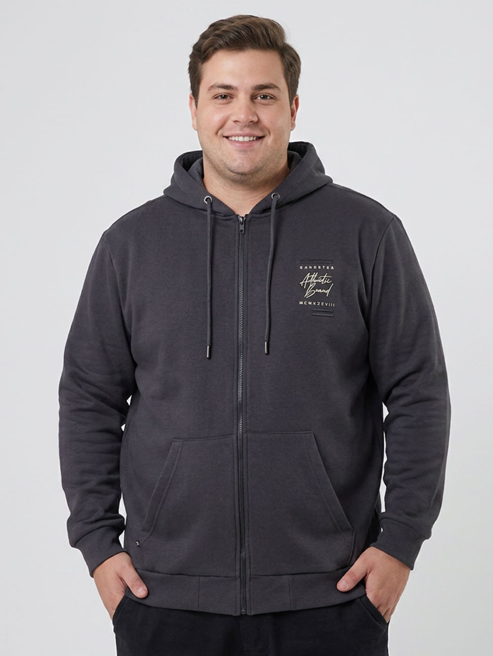 Jaqueta Moletom Gangster Plus Size Masculina CHUMBO