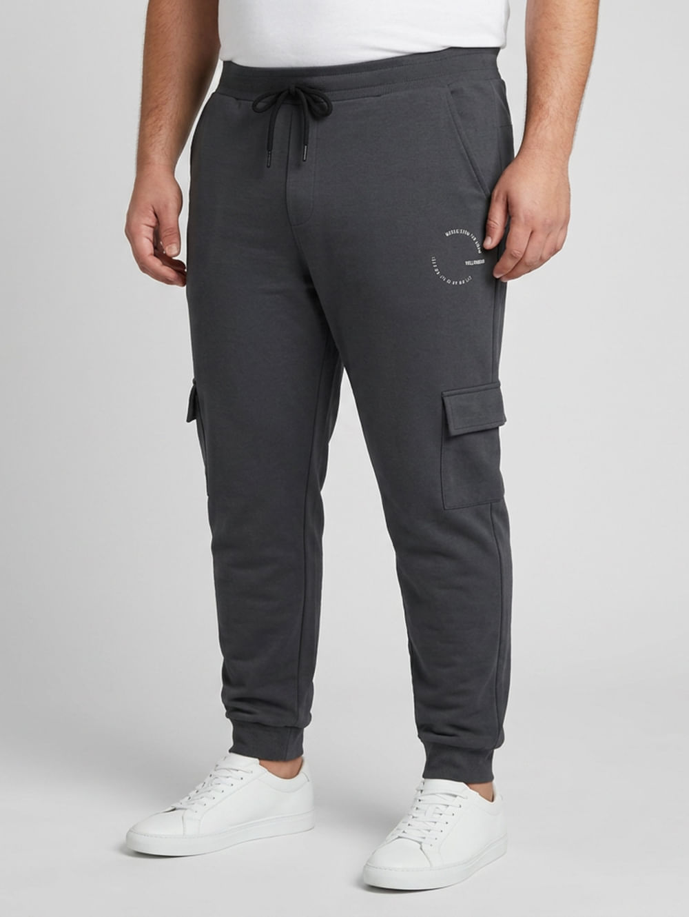 Calça Moletom Jogger Cargo Plus Size Masculina CHUMBO