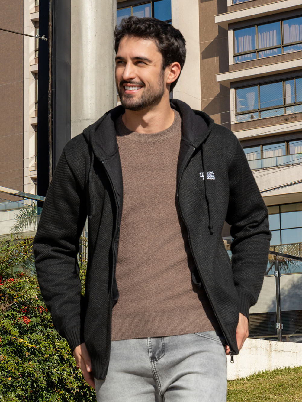 Blusão Tricot Eletrón Masculino MARROM