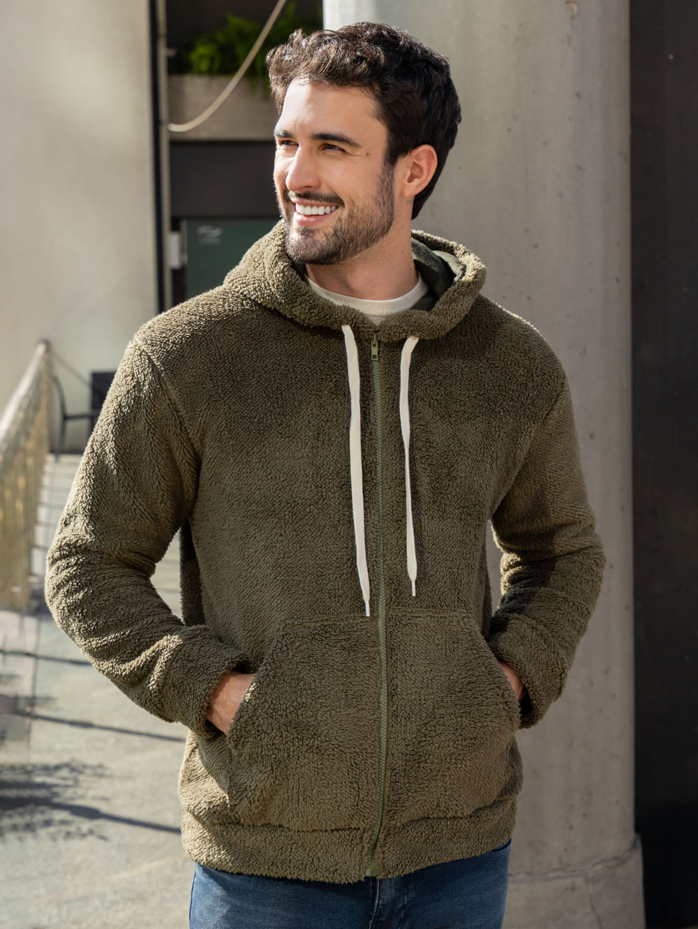 Jaqueta Com Capuz Masculina VERDE