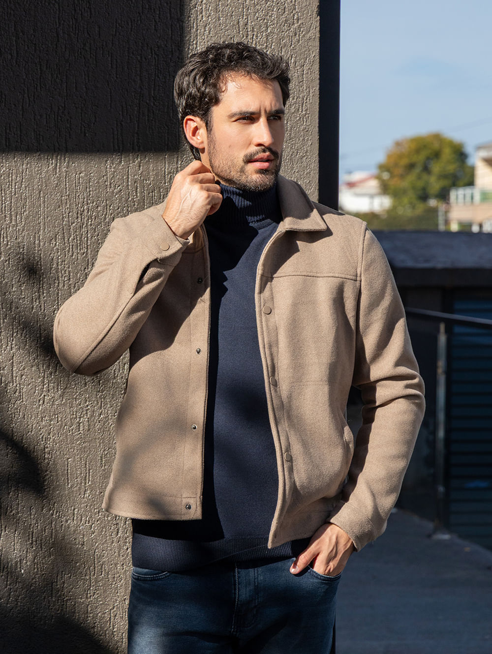 Blusão Tricot Gola Alta Eletrón Masculino MARINHO