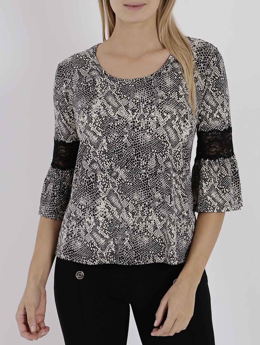 Blusa Manga 3 4 Feminina Cinza Lojas Pompeia