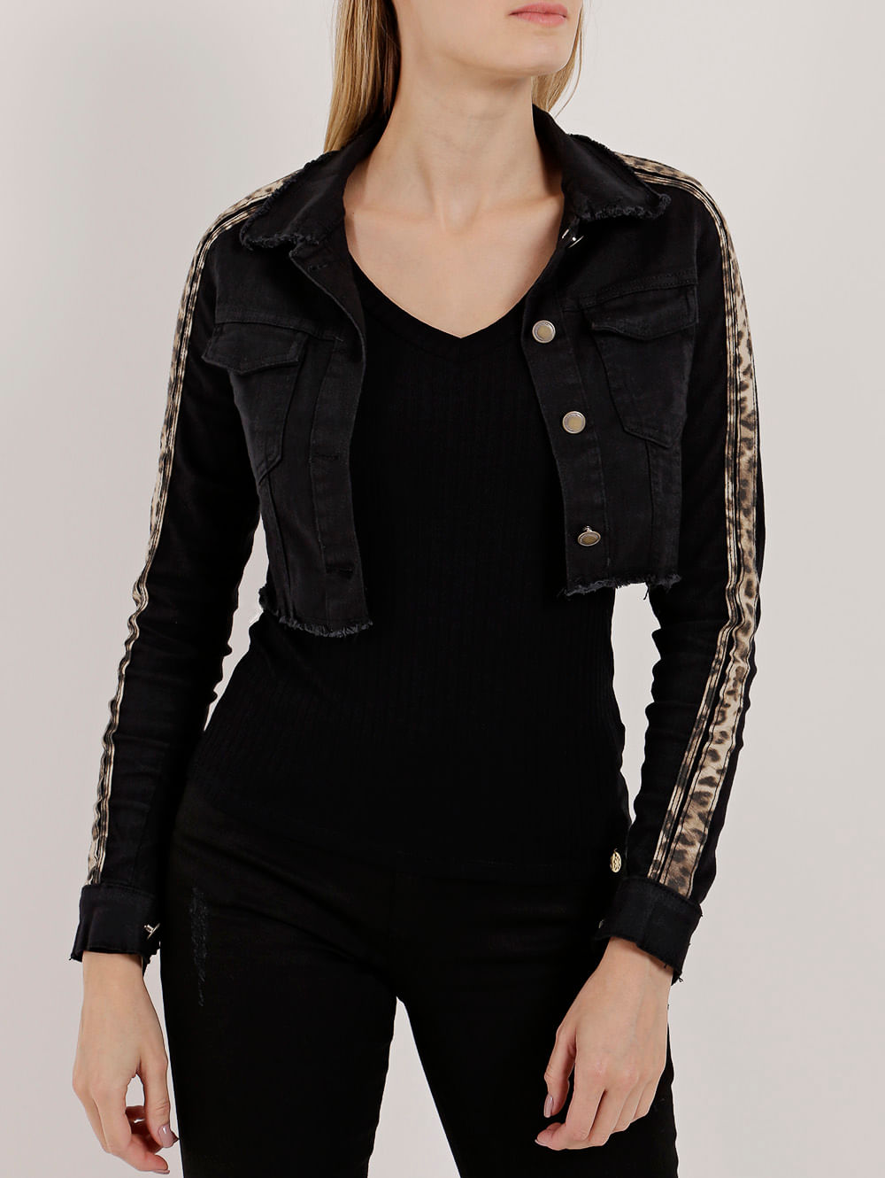 jaqueta preto feminino