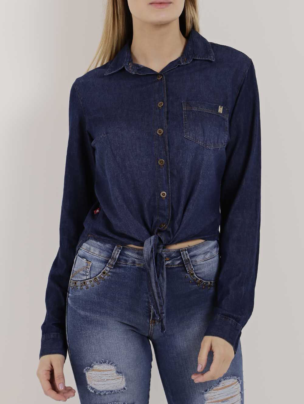 blusa jeans feminina