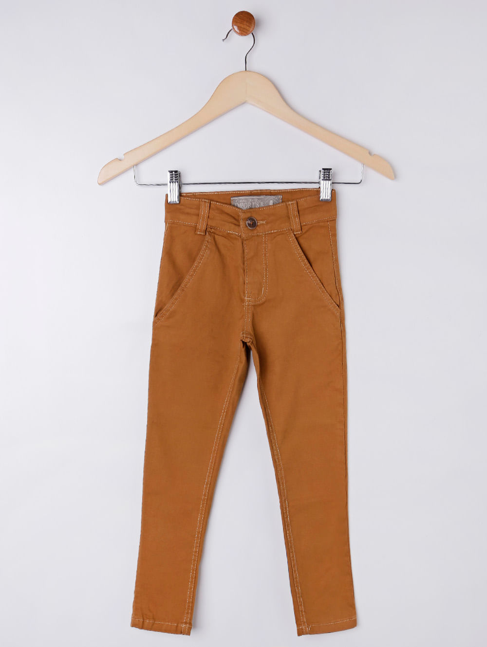 calça de sarja infantil com elastico na cintura