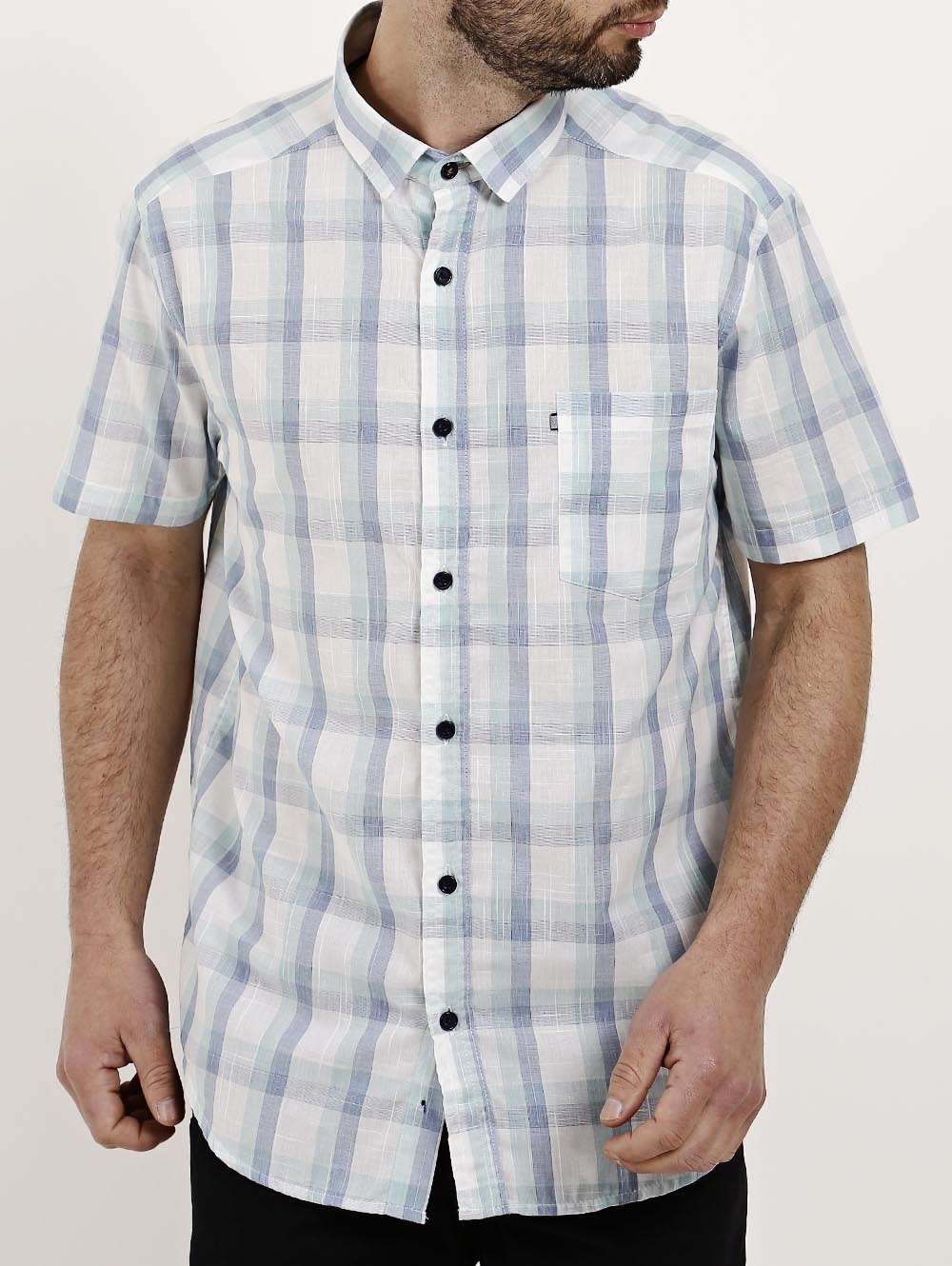 camisa social masculina manga curta xadrez