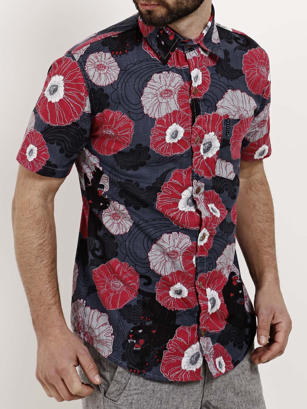 camisa aberta manga curta