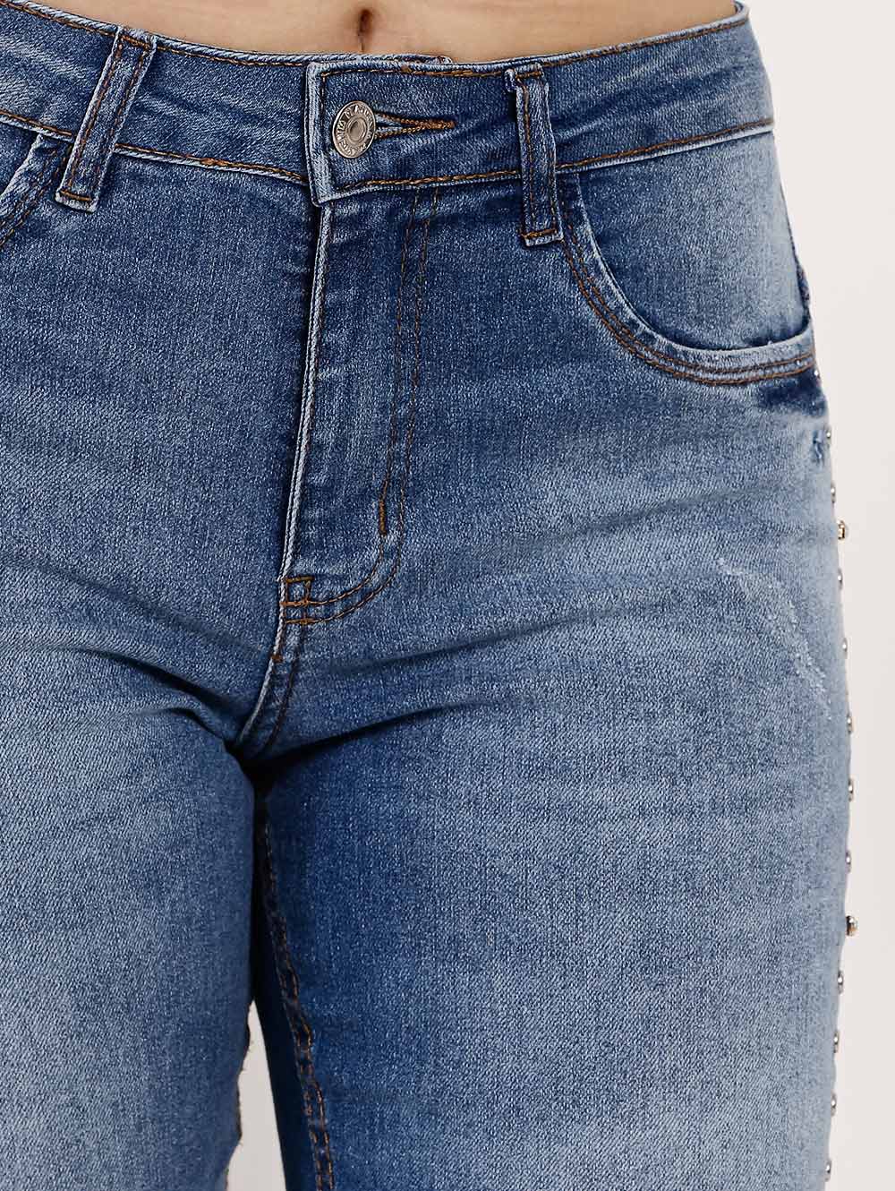 calça jeans cru feminina