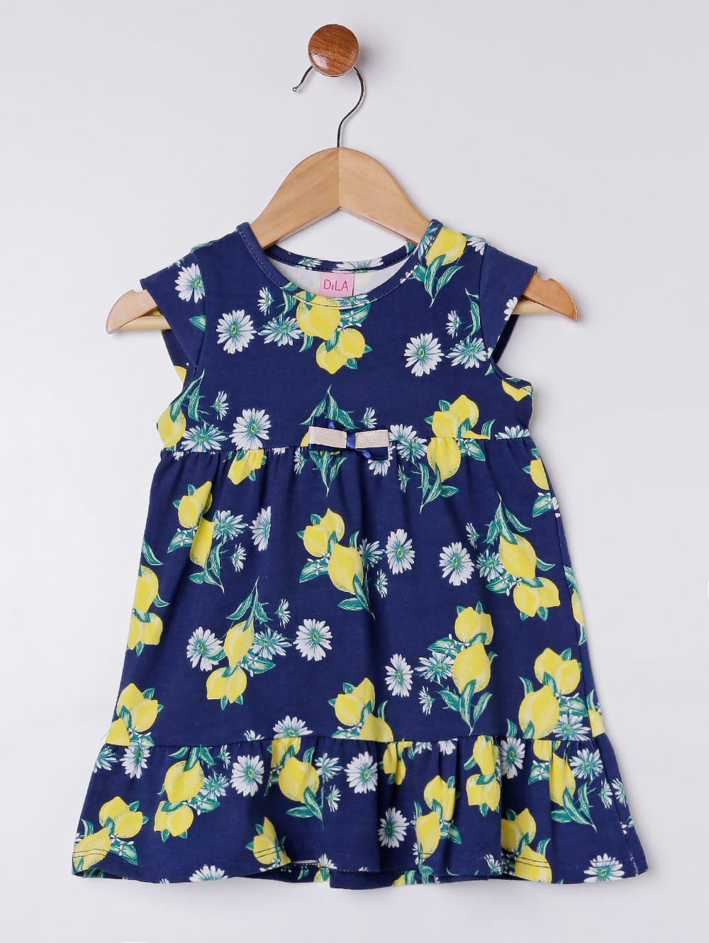 vestido de bebe azul marinho