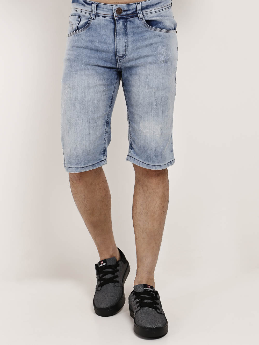 bermuda jeans masculina com elastano