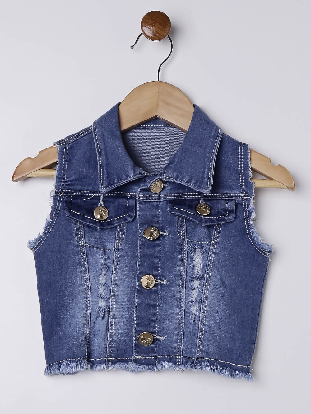 colete jeans infantil feminino