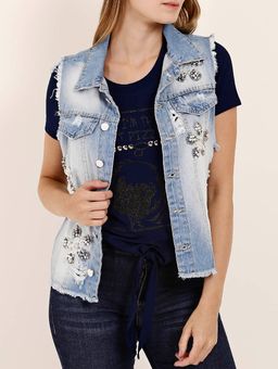 colete jeans feminino juvenil