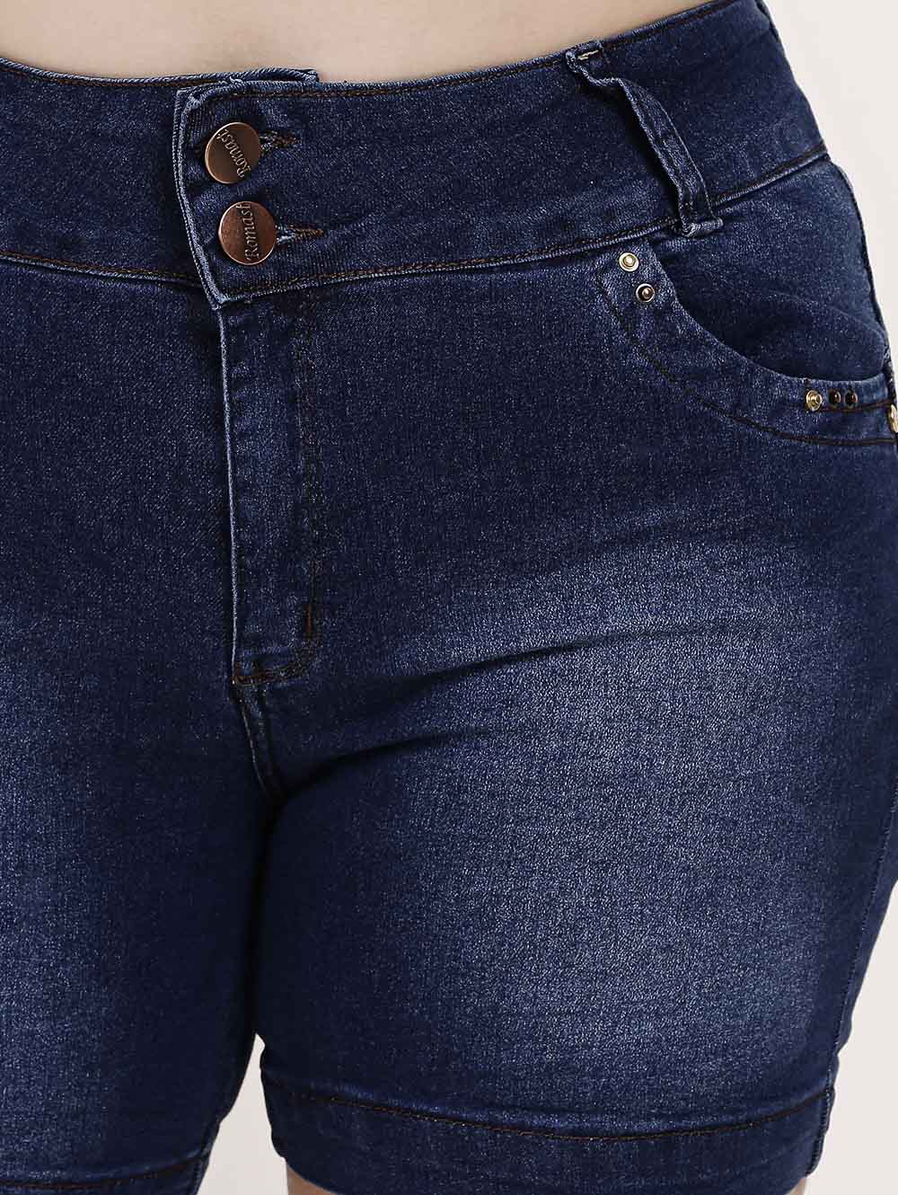 short com elastico jeans
