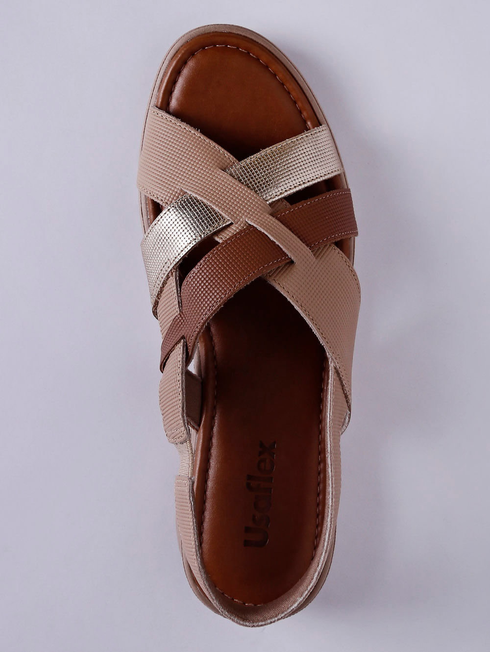 sandalia couro usaflex