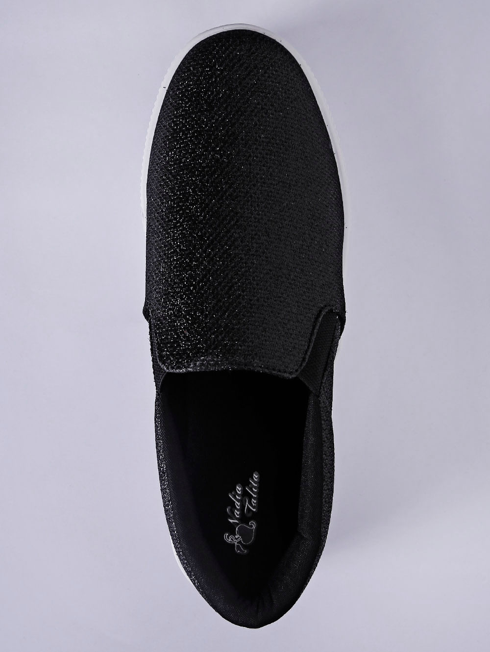 slip on preto com brilho