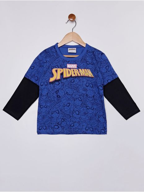 Camiseta-Manga-Longa-Spiderman-Infantil-Para-Menino---Azul-1
