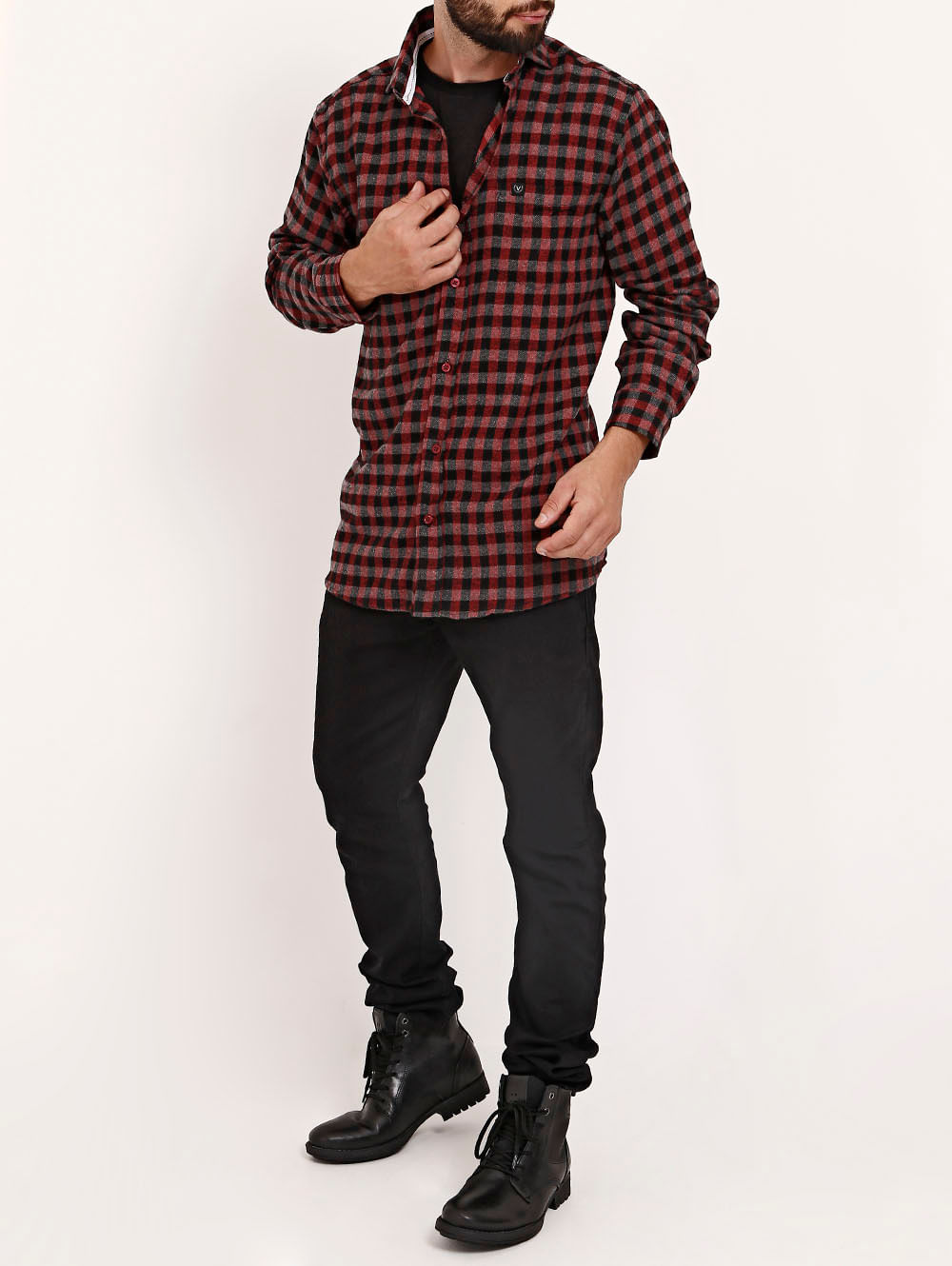 camisa flanela vermelha
