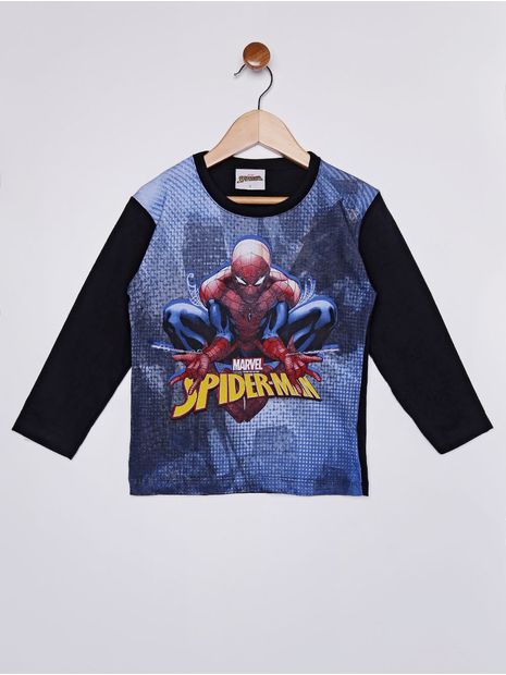 Camiseta-Manga-Longa-Spiderman-Infantil-Para-Menino---Preto-1