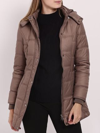 casaco acolchoado feminino com capuz