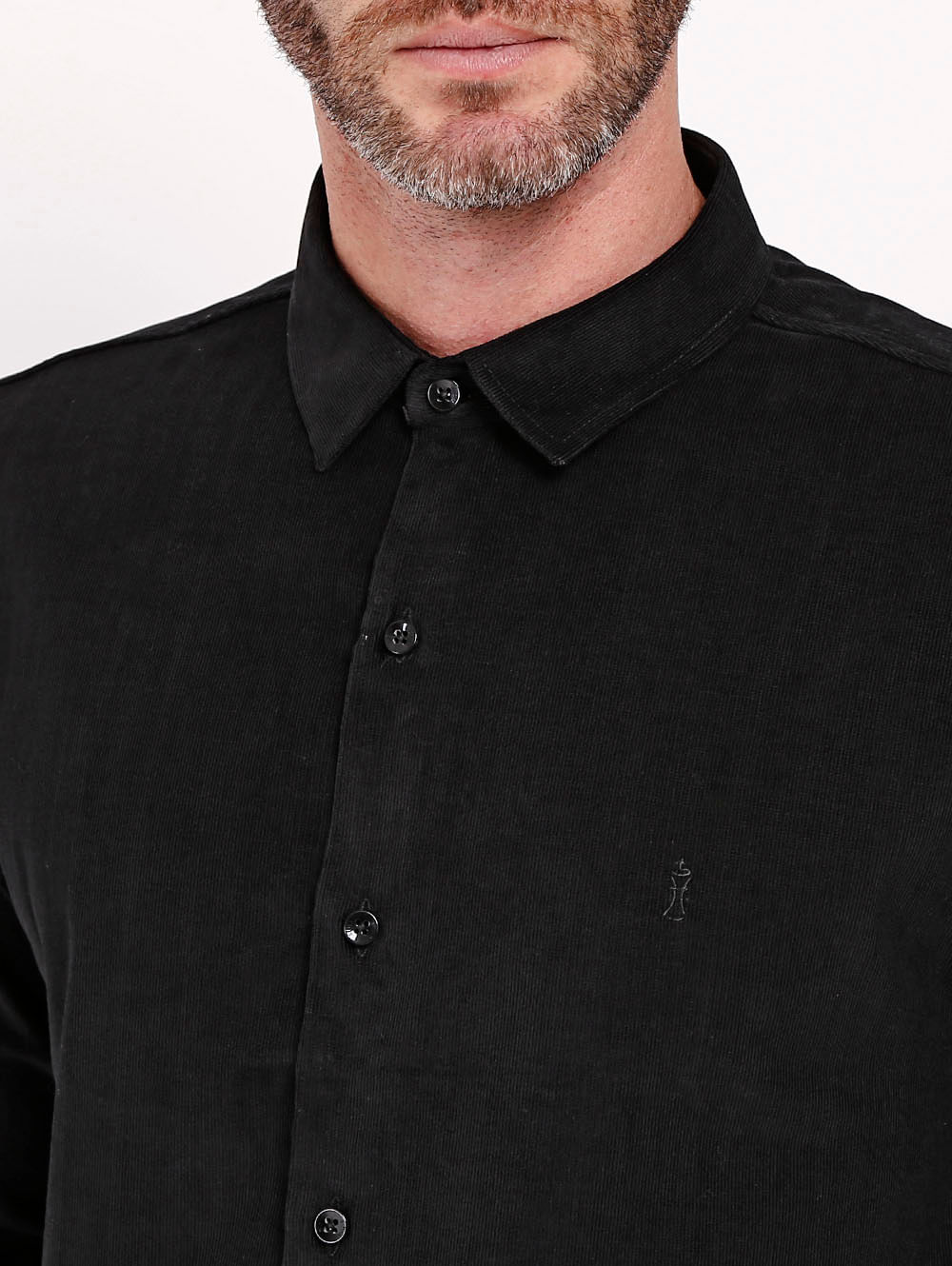 camisa veludo preta masculina