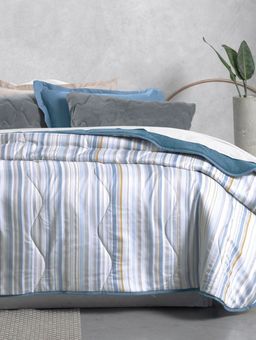 Edredom Casal Altenburg New Confort Azul Rose Lojas Pompeia