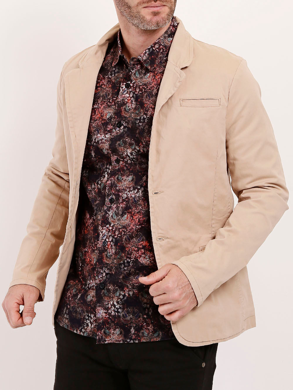 jaqueta de sarja masculina bege
