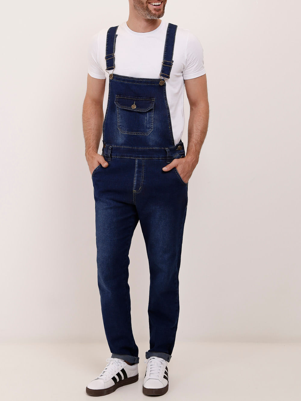 macacão jeans masculino plus size