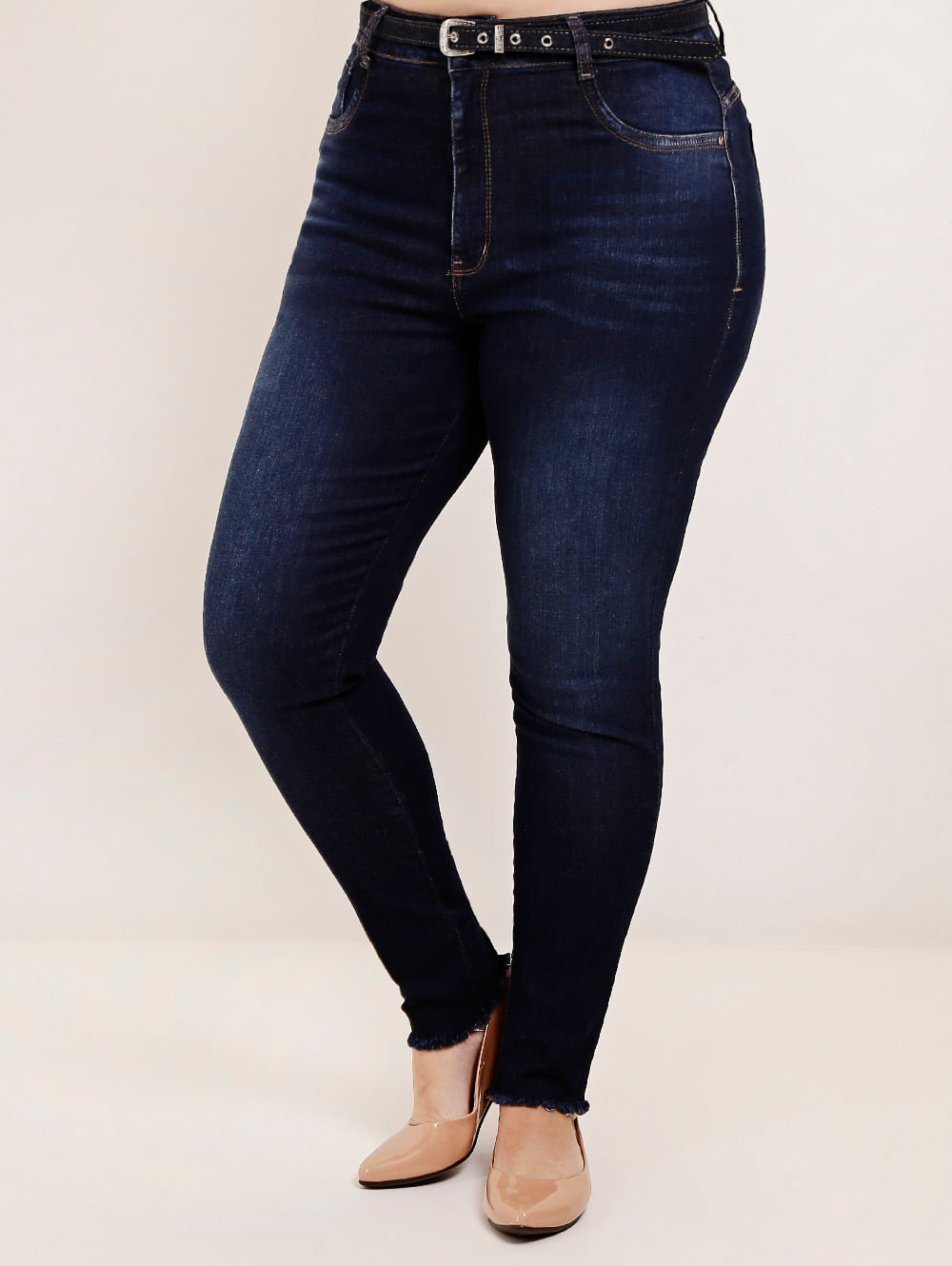 calça jeans plus size com cinta