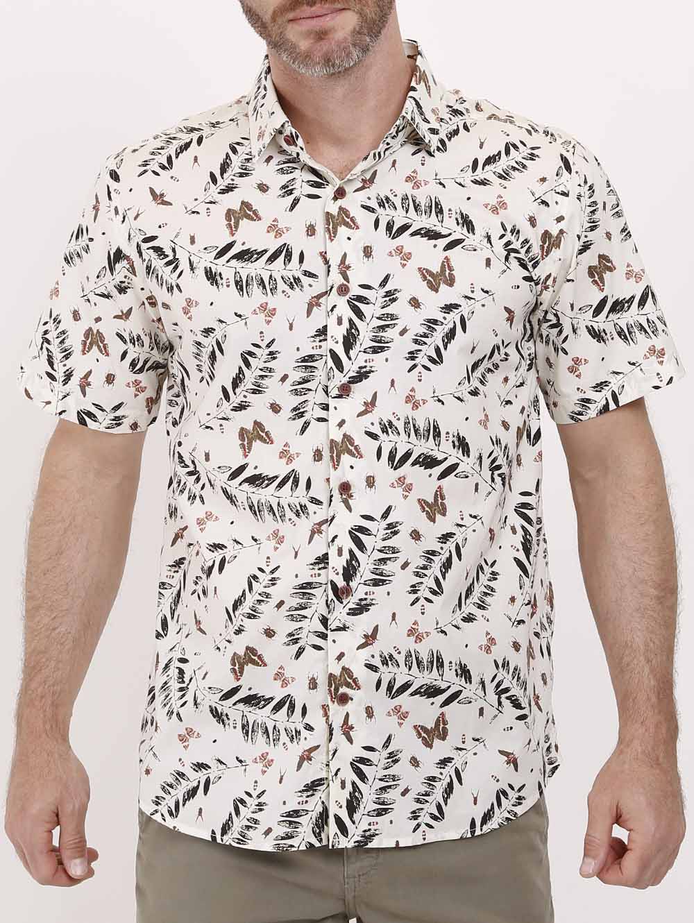 camisa de manga curta estampada